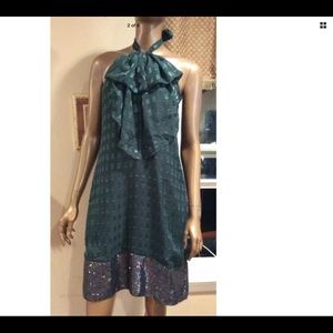 NWT freelance green bow halter dress size large